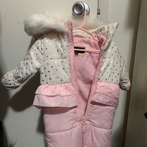 Pink snowsuit